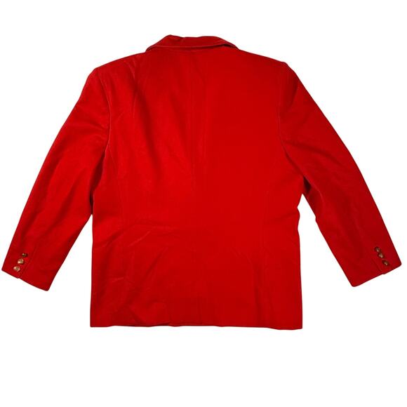 Vintage 90's Pendleton Classics Red Virgin Wool Blazer Jacket Women’s 16 - Picture 3 of 12